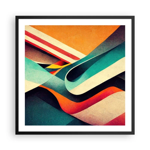 Pôster com moldura preta - Composição intensa - 60x60 cm
