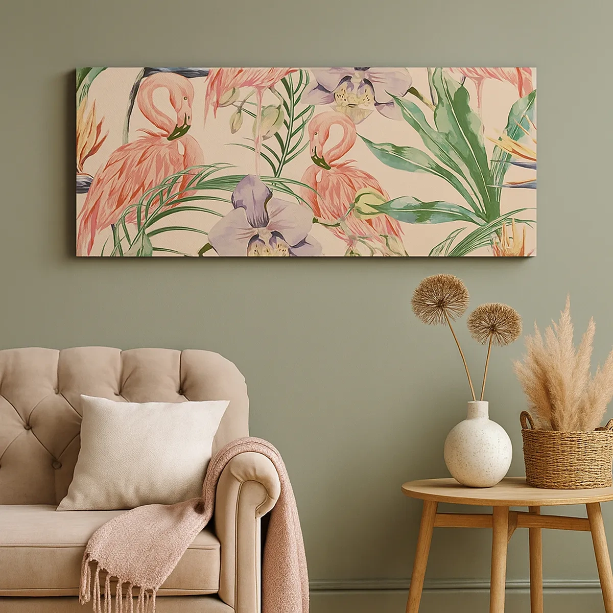 Quadro em tela - Balé rosa em flores - 30x30 cm