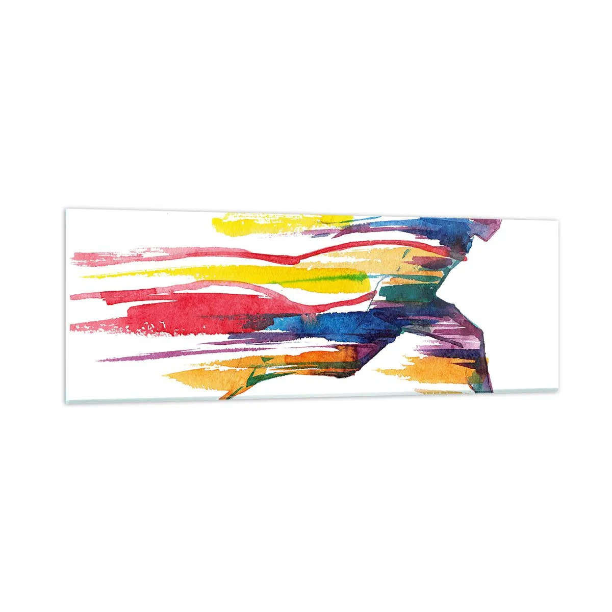 Quadro em vidro - Correndo pelo arco-íris - 90x30 cm