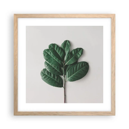 Pôster com moldura de carvalho claro - Desenho da própria natureza - 40x40 cm