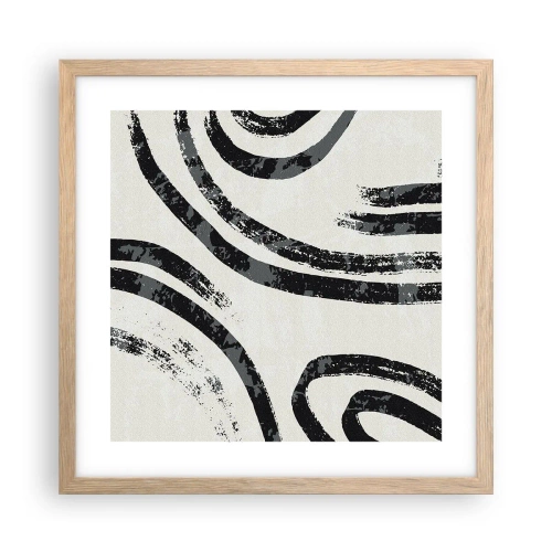 Pôster com moldura de carvalho claro - Meio parado - 40x40 cm