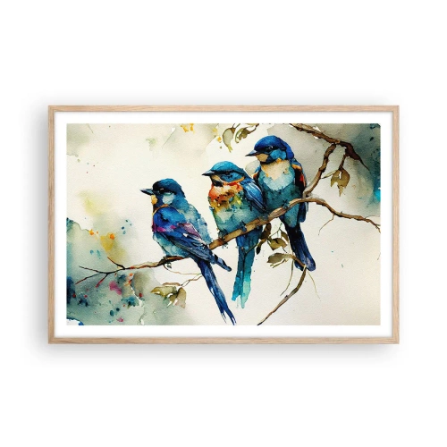 Pôster com moldura de carvalho claro - Ele ficou ofendido? - 91x61 cm