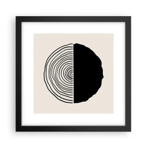 Pôster com moldura preta - Meio a meio - 30x30 cm