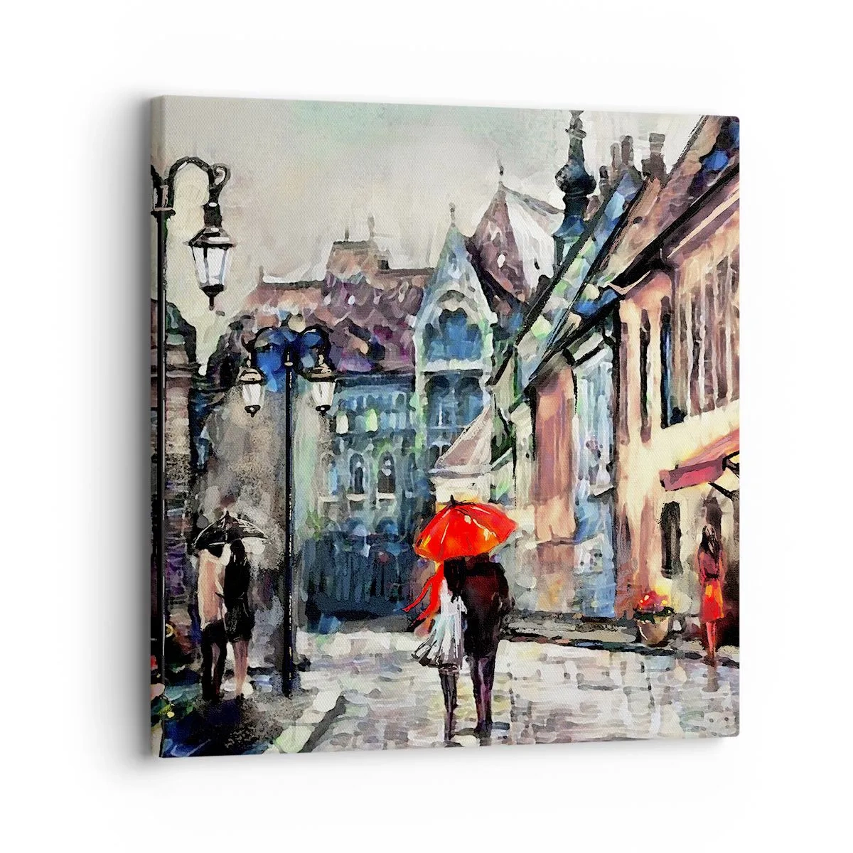 Quadro em tela - Chuva para dois - 30x30 cm