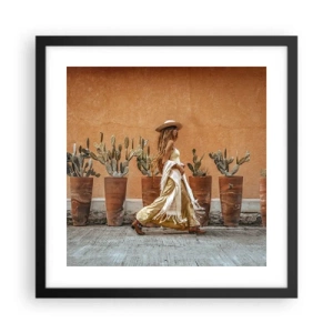 Pôster com moldura preta - Estilo hippie - 40x40 cm