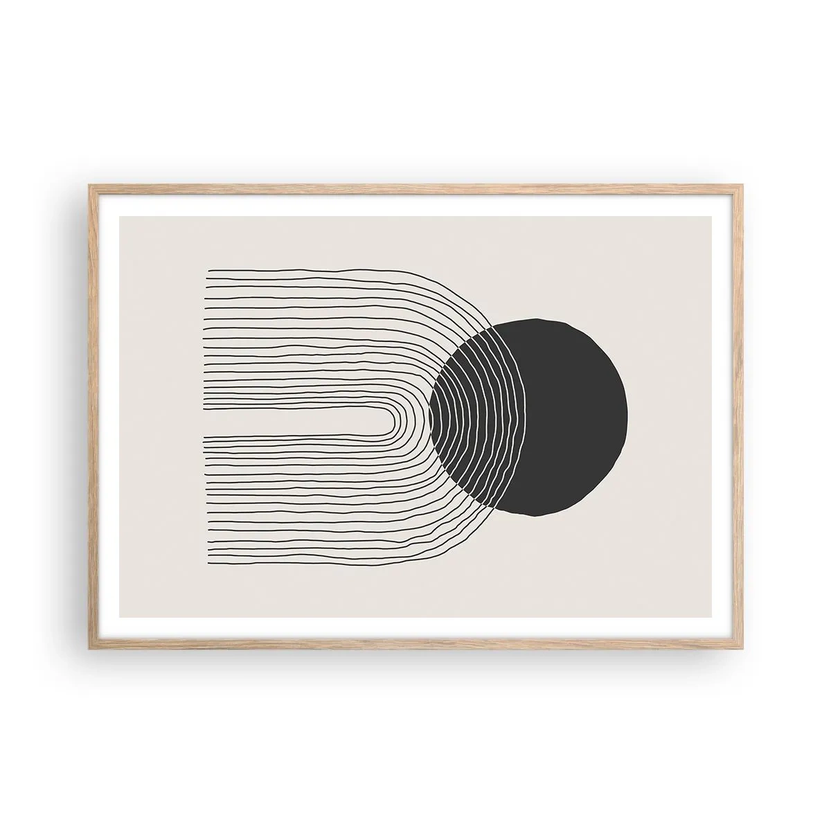 Pôster com moldura de carvalho claro - Tremores e confiança - 100x70 cm