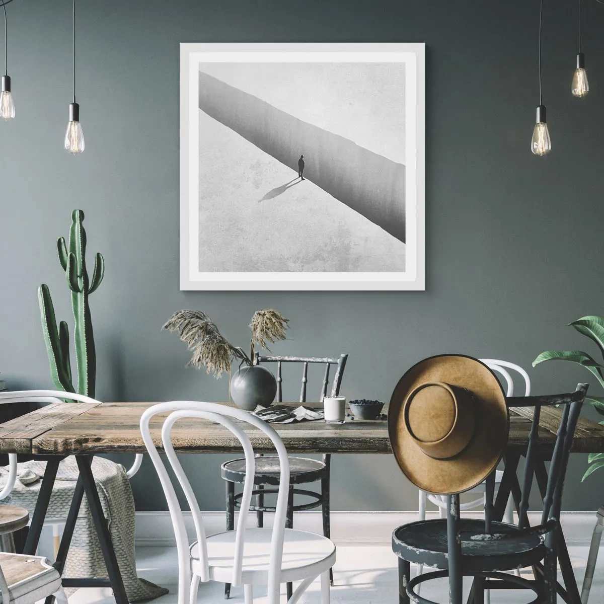 Pôster em moldura branca - Um objetivo claro - 40x40 cm