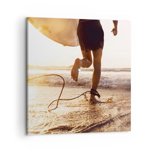 Quadro em tela - Encontro das ondas - 50x50 cm
