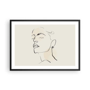Pôster com moldura preta - Olhar orgulhoso - 70x50 cm
