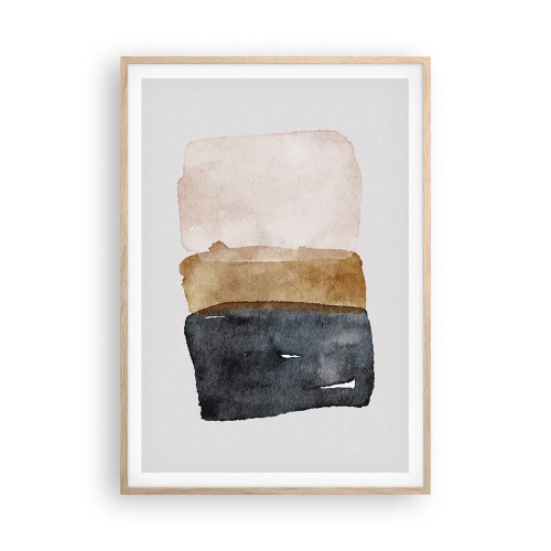 Pôster com moldura de carvalho claro - Composição das cores da terra - 70x100 cm