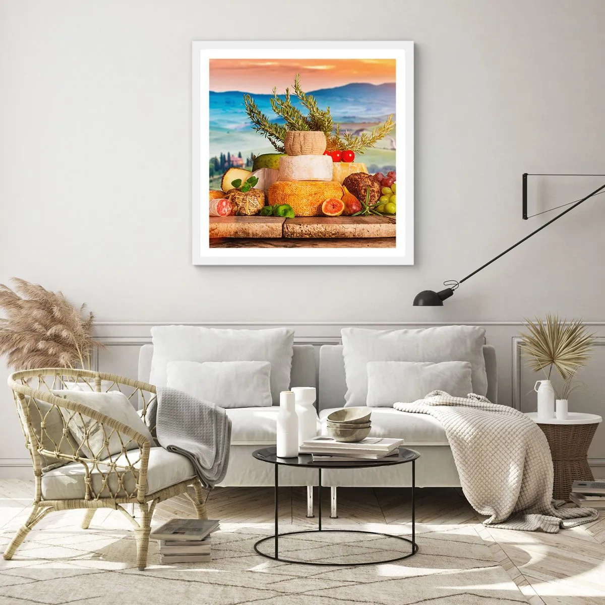 Pôster em moldura branca - Alegria italiana - 30x30 cm