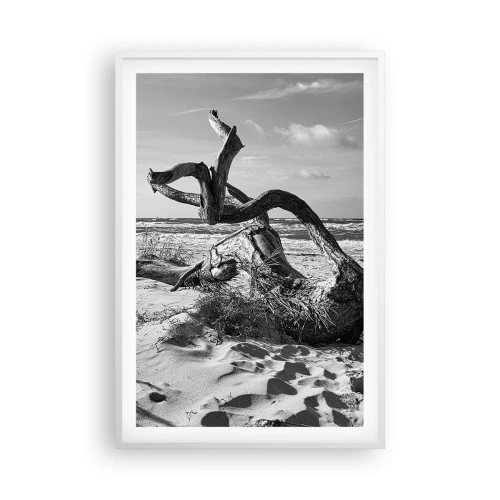 Pôster em moldura branca - Escultura do mar - 61x91 cm