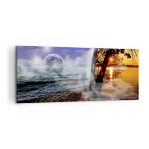 Quadro em tela - Paisagem surrealista - a unidade da natureza - 100x40 cm