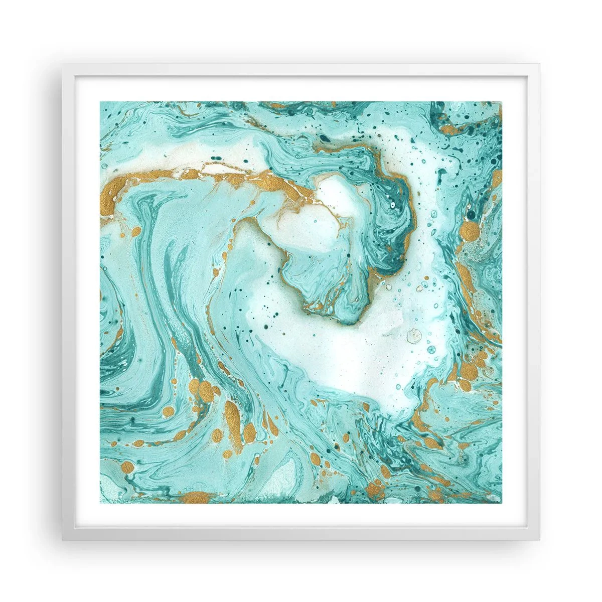 Pôster em moldura branca - Sob a grande onda do período Edo - 60x60 cm