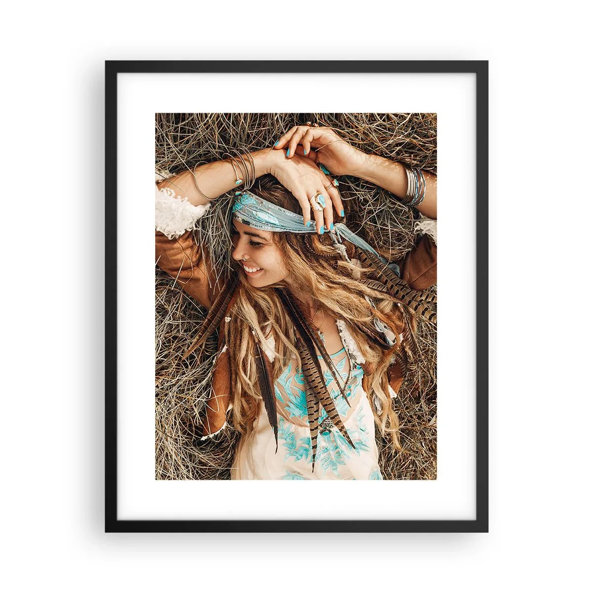 Pôster com moldura preta - A caminho do verão do amor - 40x50 cm