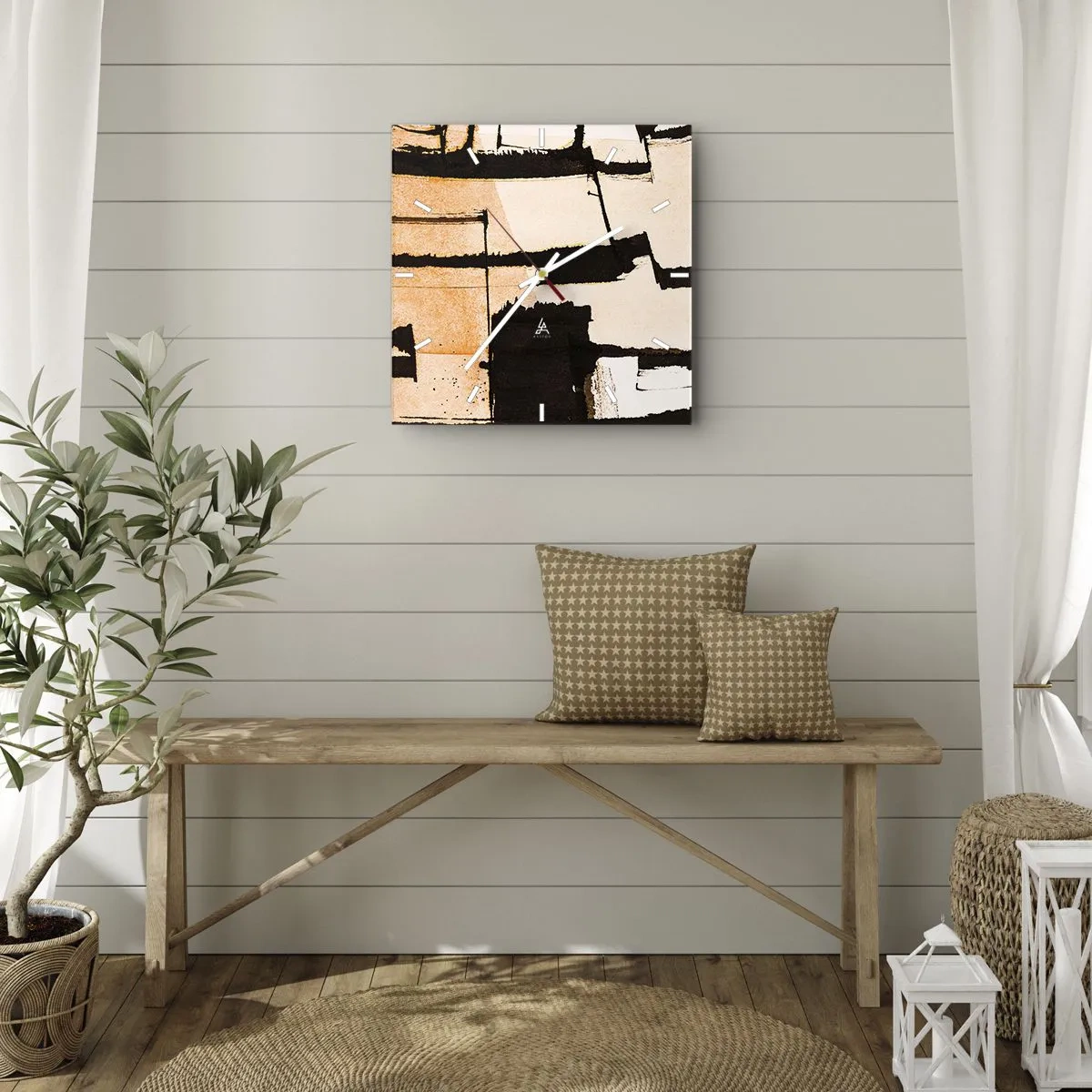 Relógio de parede - Relógio em vidro - No entanto, a ordem - 40x40 cm