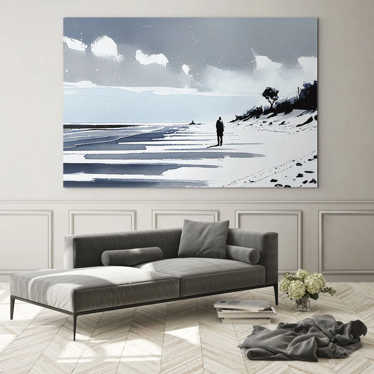 Quadro em vidro - Sozinho - 120x80 cm