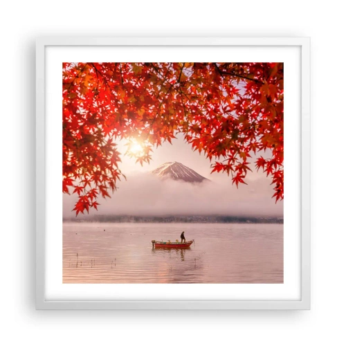 Pôster em moldura branca - No clima japonês - 50x50 cm