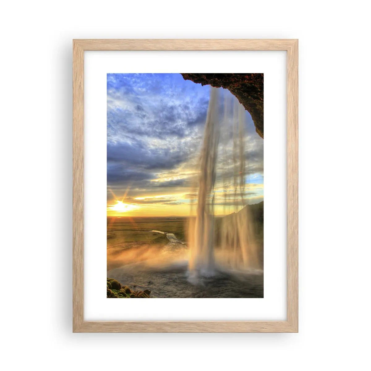 Pôster com moldura de carvalho claro - O mundo por trás das gotas - 30x40 cm