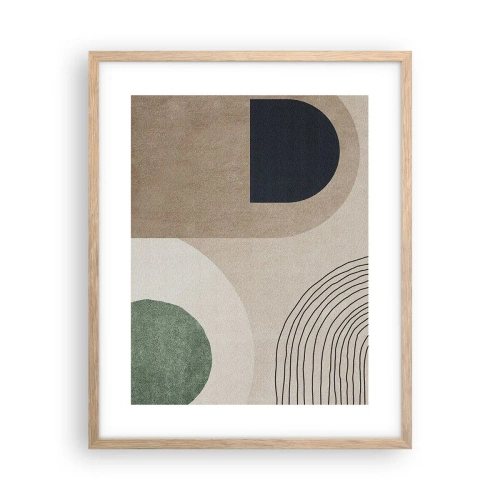 Pôster com moldura de carvalho claro - A gentileza do oval - 40x50 cm