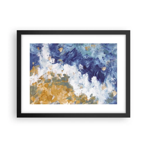 Pôster com moldura preta - Dança dos elementos - 40x30 cm