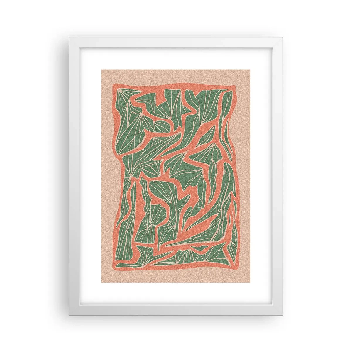 Pôster em moldura branca - A luta entre coral e vegetação - 30x40 cm