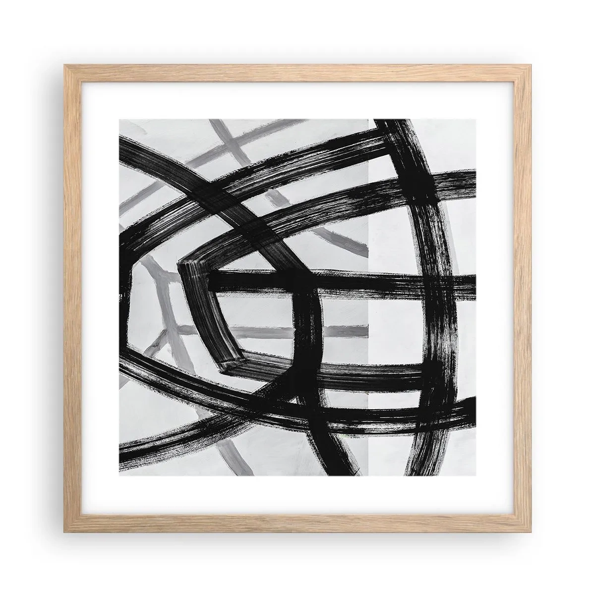 Pôster com moldura de carvalho claro - Profundidade de construção - 40x40 cm