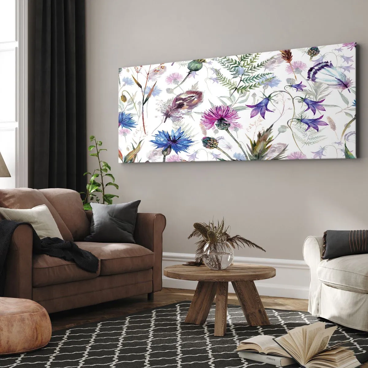 Quadro em tela - Herbário polaco - 100x40 cm