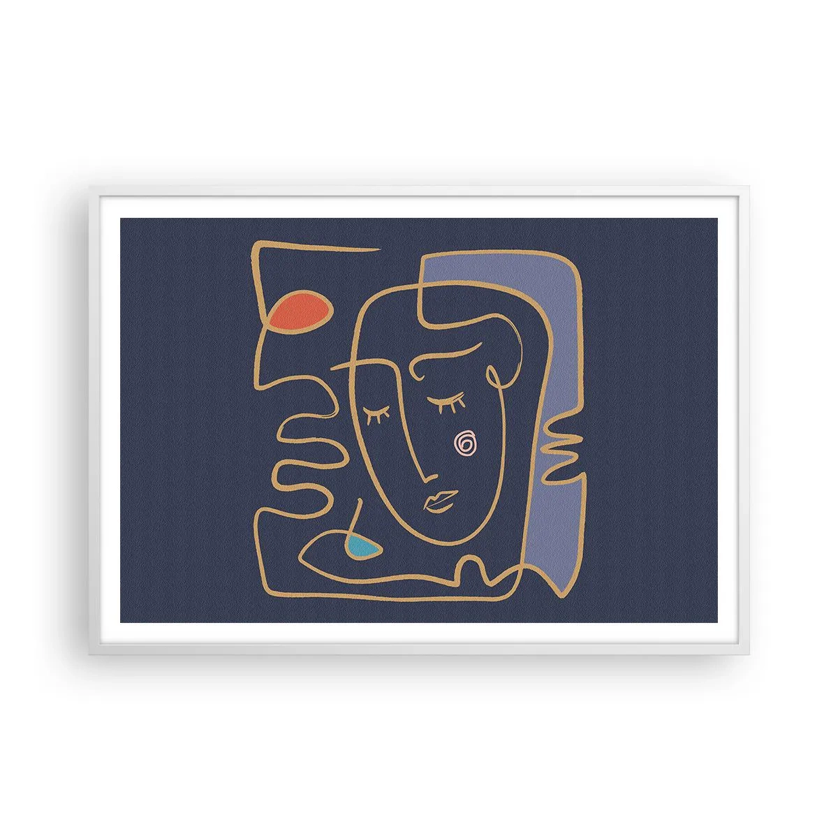 Pôster em moldura branca - Nos pensamentos - 100x70 cm