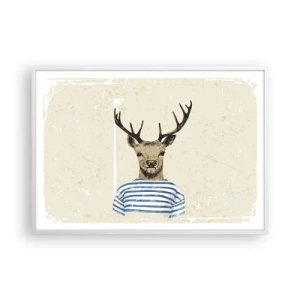 Pôster em moldura branca - Porque eu gosto de camisas listradas! - 100x70 cm