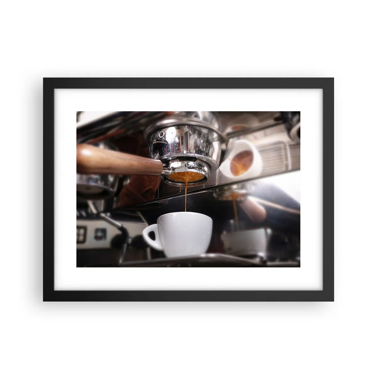 Pôster com moldura preta - Boa hora do dia - 40x30 cm