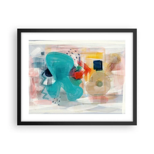 Pôster com moldura preta - Jogo colorido - 50x40 cm