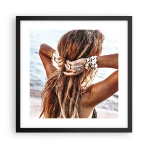 Pôster com moldura preta - Irmã da água e do sol - 40x40 cm