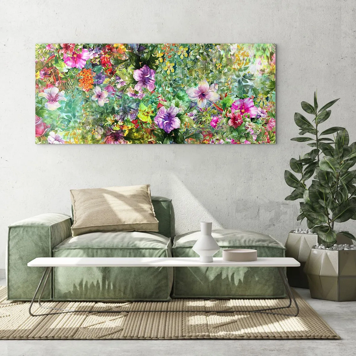 Quadro em vidro - Nas flores para a perdição - 100x40 cm