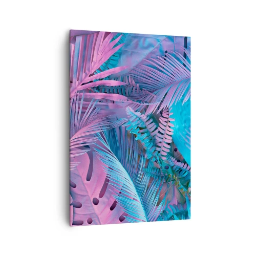 Quadro em tela - Trópicos em rosa e azul - 70x100 cm