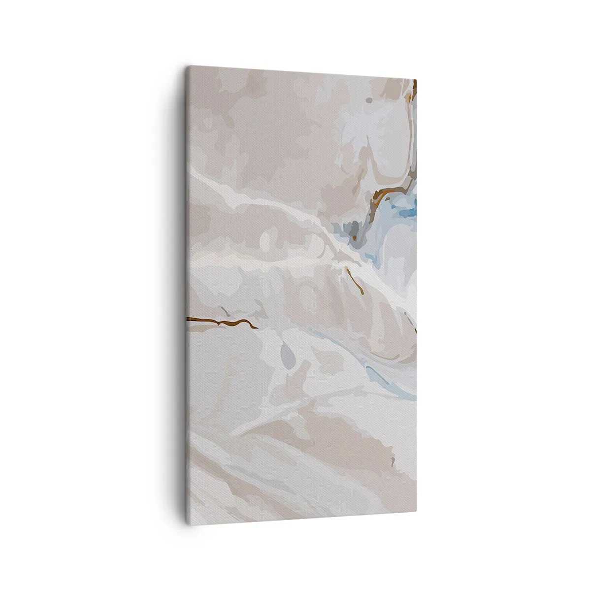 Quadro em tela - Meandros azuis sob branco - 45x80 cm