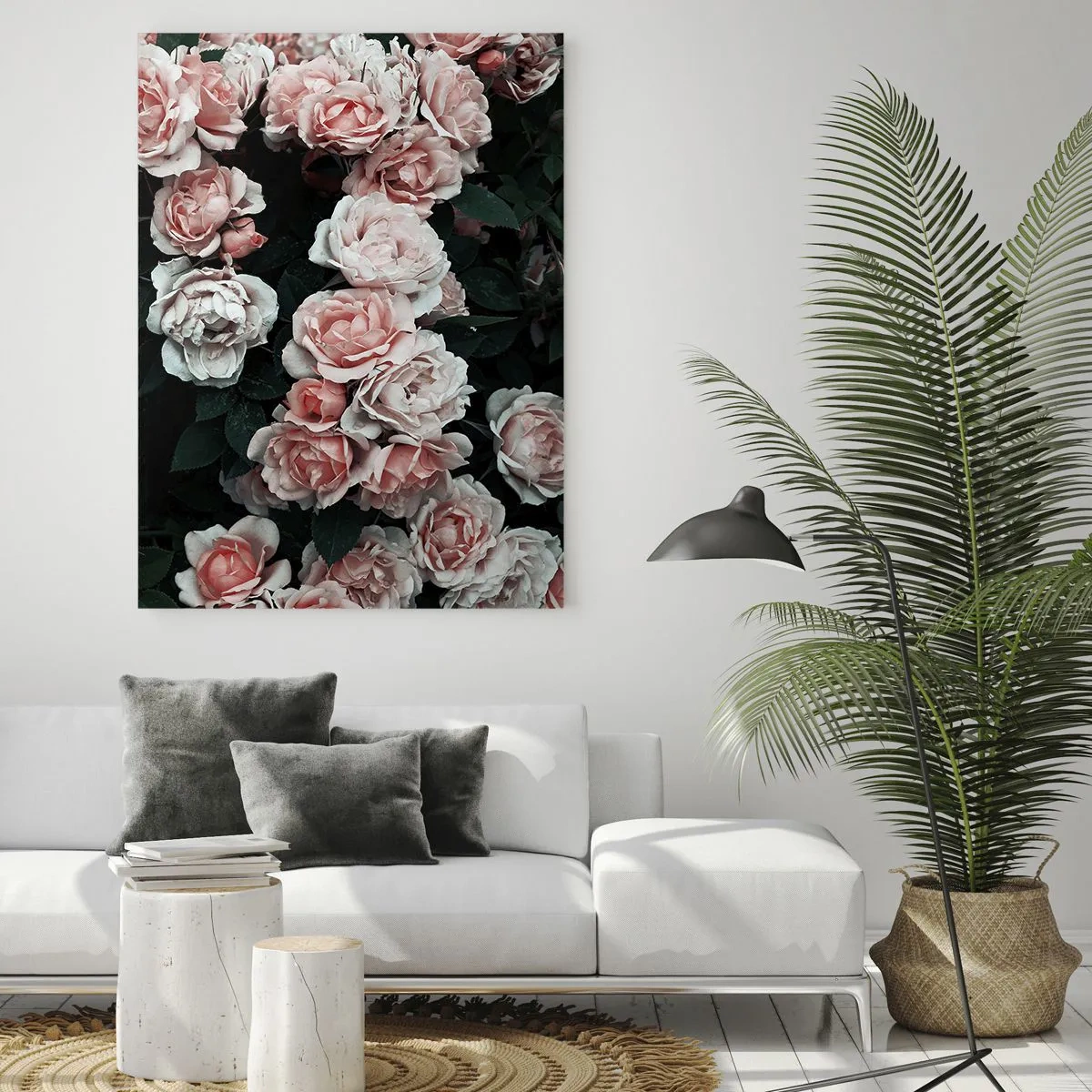 Quadro em vidro - Conjuntos de rosas - 50x70 cm