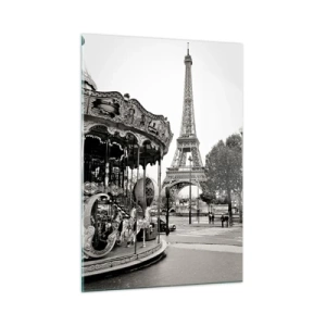 Quadro em vidro - Pensar em diversão é pensar em Paris - 50x70 cm