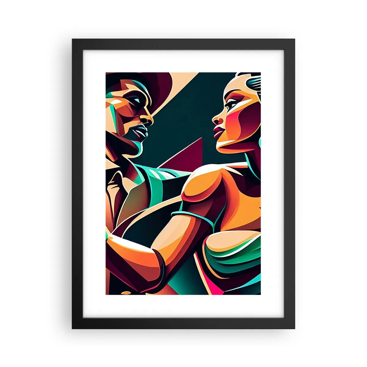Pôster com moldura preta - No ritmo do coração - 30x40 cm