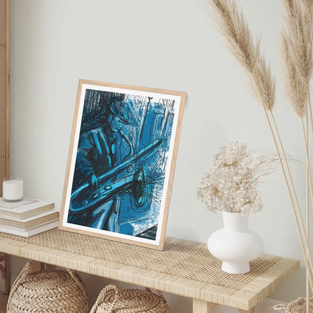 Pôster com moldura de carvalho claro - Rapsódia Urbana - 30x40 cm