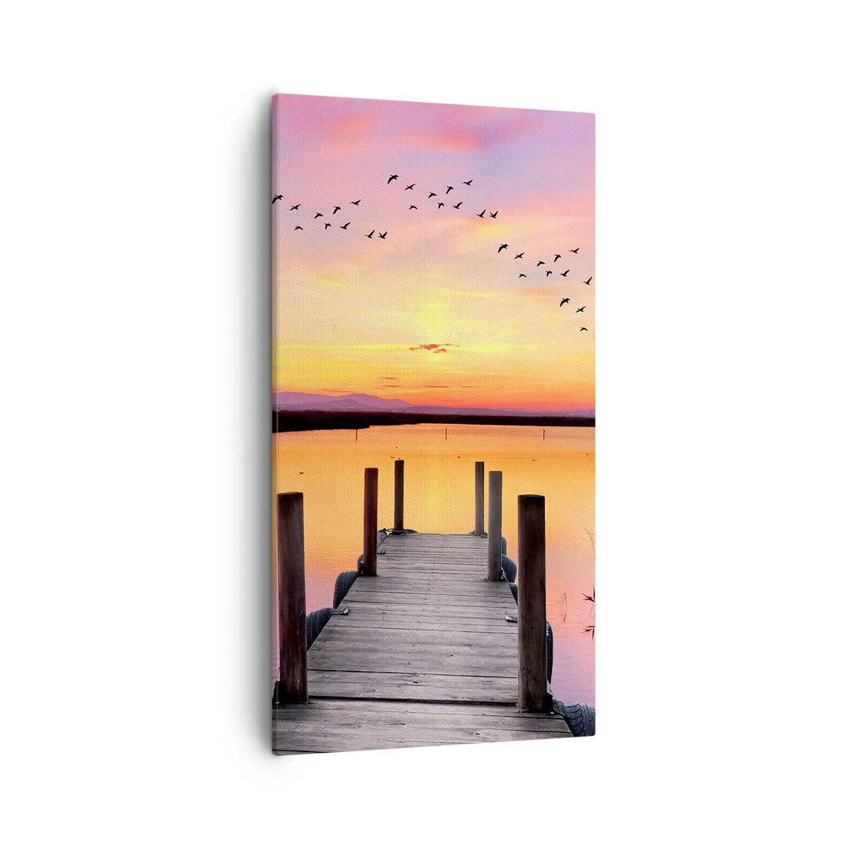 Quadro em tela - Silenciosa Alvorada Violeta  - 55x100 cm