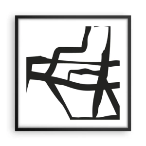 Pôster com moldura preta - Projeto preto e branco - 50x50 cm