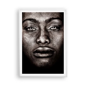 Pôster em moldura branca - Uma lágrima - 70x100 cm