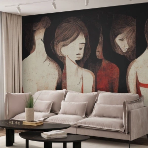 Papel de Parede Autocolante Deluxe Sticker - Madonas das trevas - Mulheres, Pedaço, Tristeza - 400x280 cm