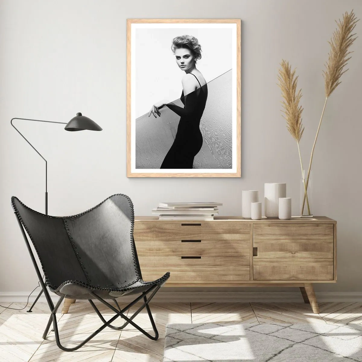 Pôster com moldura de carvalho claro - Olhar magnético - 40x50 cm