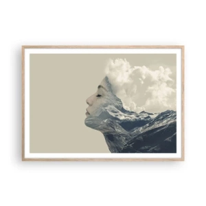 Pôster com moldura de carvalho claro - A beleza dos elementos da natureza - 100x70 cm
