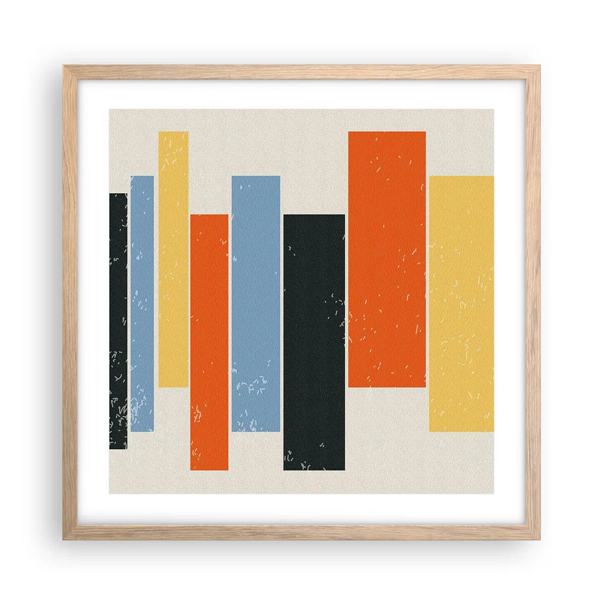 Pôster com moldura de carvalho claro - Notação musical - 50x50 cm