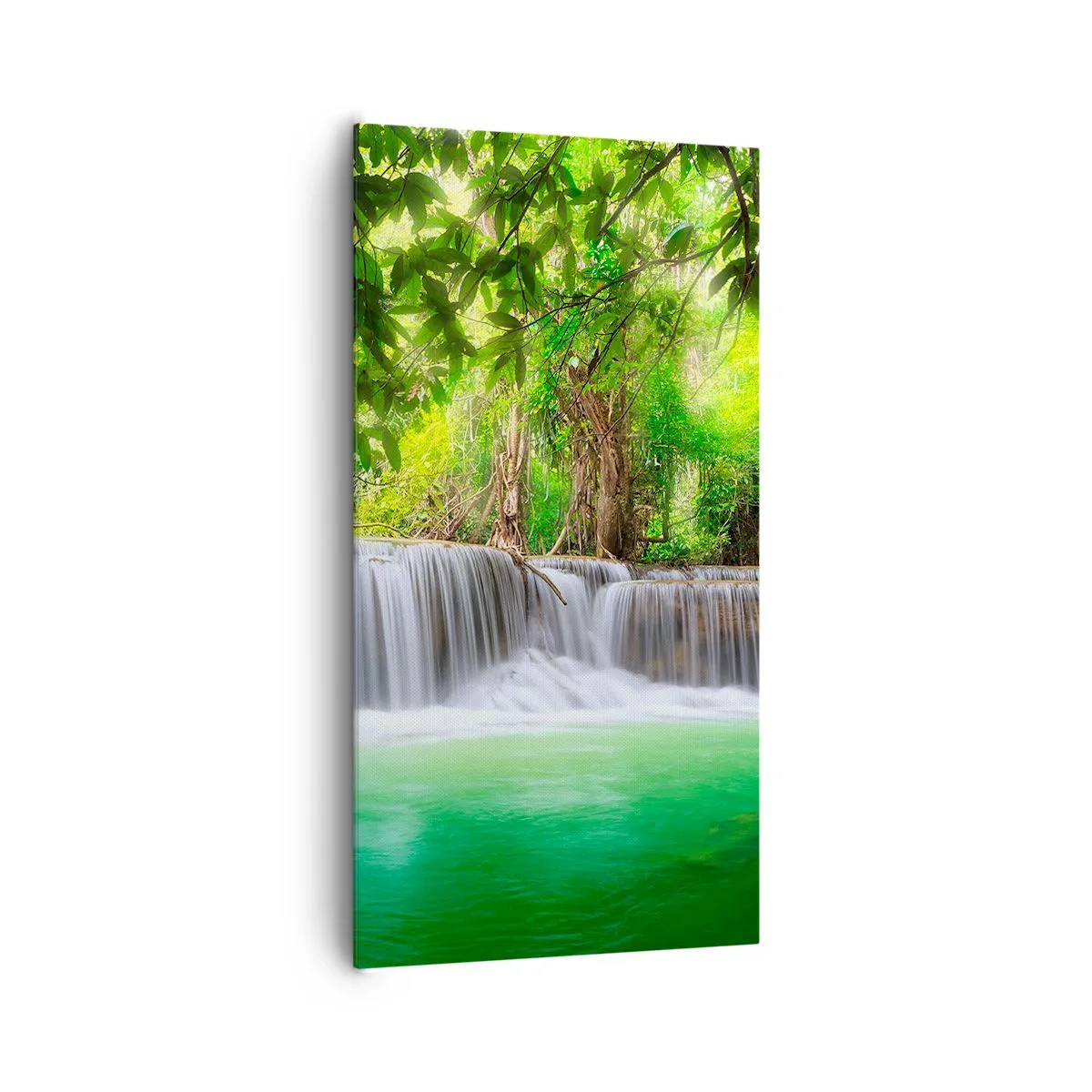 Quadro em tela - Cascata verde - 65x120 cm