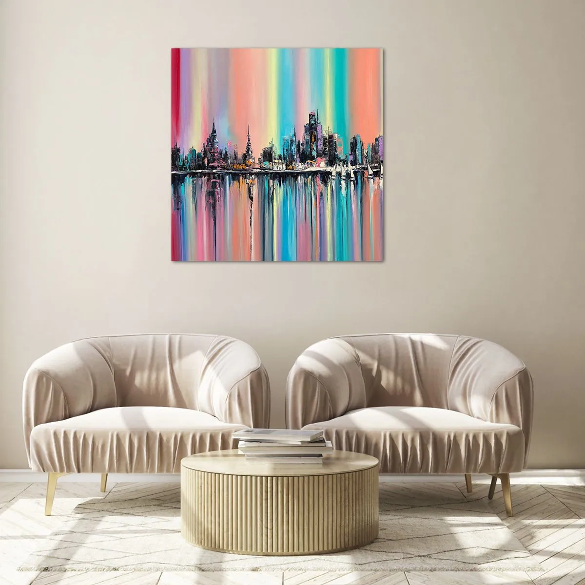 Quadro em vidro - Brilho da noite - 60x60 cm