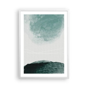 Pôster em moldura branca - Encontro com a neblina - 50x70 cm